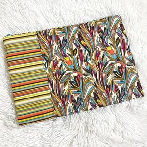 Floral + Stripes Earth Tones Laptop Mac Book Tech Case Holder